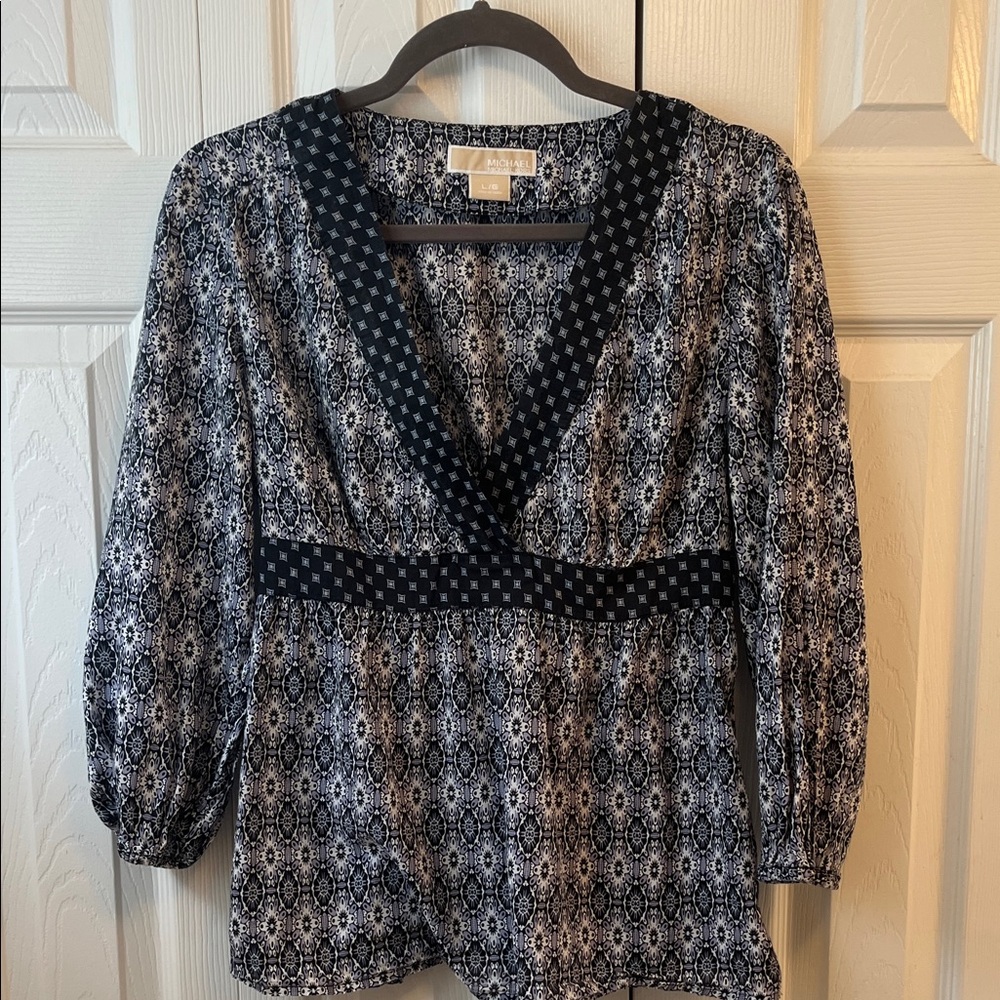 Michael Kors Elegant Navy and White Women's Top, Tunic